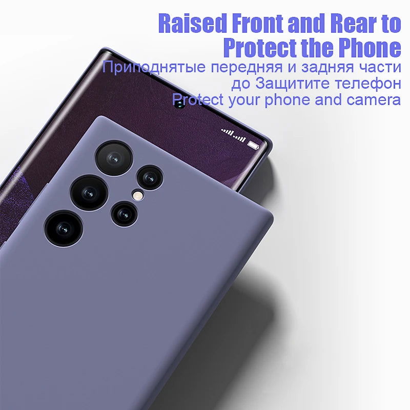Original Liquid Silicone Case For Samsung Galaxy S23 S22 S21 Ultra Plus S20 Fe A53 A52 Shockproof Cases Cover Phone Accessories - Slobuy