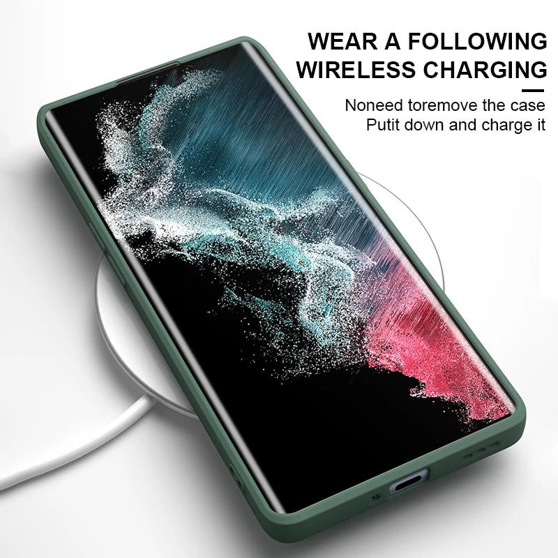Original Liquid Silicone Case For Samsung Galaxy S23 S22 S21 Ultra Plus S20 Fe A53 A52 Shockproof Cases Cover Phone Accessories - Slobuy