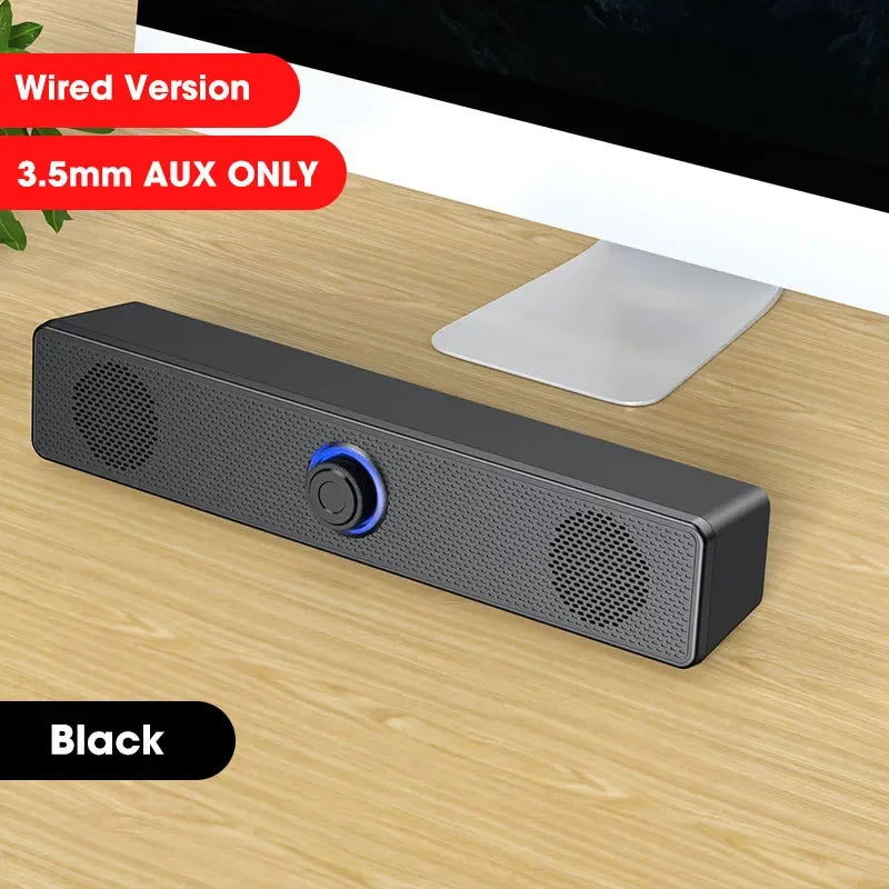 PC Soundbar Wired and Wireless Bluetooth Speaker USB Powered Soundbar for TV Pc Laptop Gaming Home Theater Surround Audio System - Slobuy