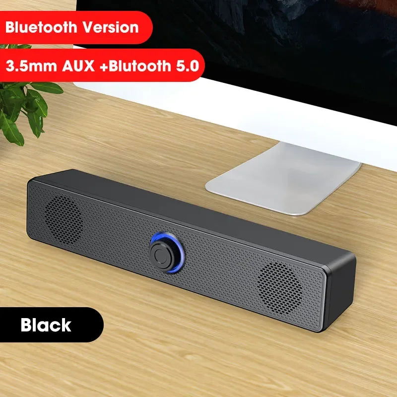 PC Soundbar Wired and Wireless Bluetooth Speaker USB Powered Soundbar for TV Pc Laptop Gaming Home Theater Surround Audio System - Slobuy