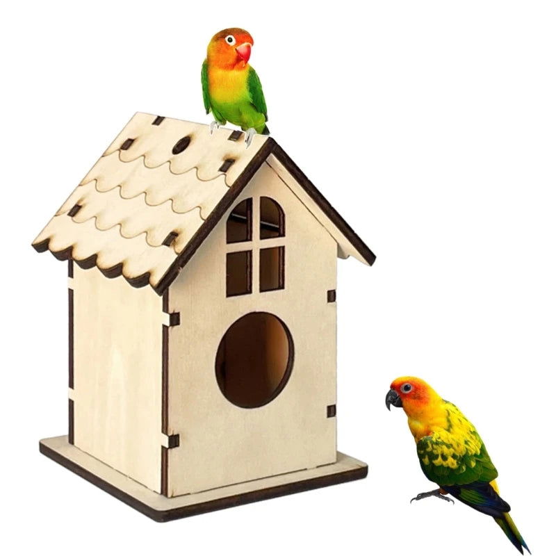Parrot Cage House Cage Nesting Box Nest Cage Standing Hideouts Supplies DIY Bird Outdoor Nesting Box for Bird Parrot - Slobuy