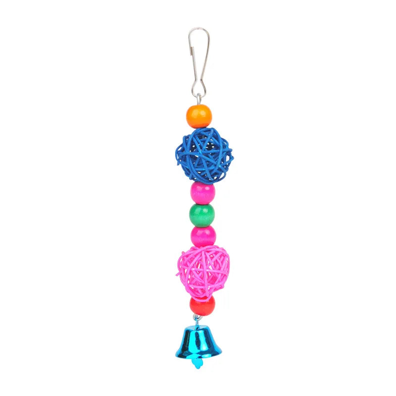 Parrot Chew Strands Wooden Toys Bird Parakeet Bite Molar Toys Rattan Ball parrot training Bird Cage Accessories - Slobuy