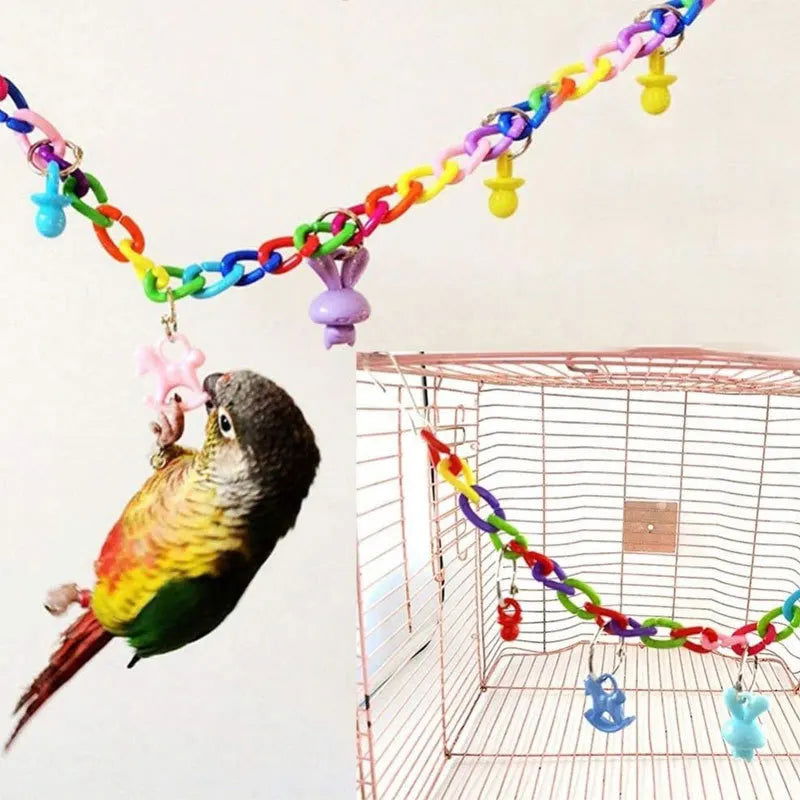 Parrot Chew Strands Wooden Toys Bird Parakeet Bite Molar Toys Rattan Ball parrot training Bird Cage Accessories - Slobuy