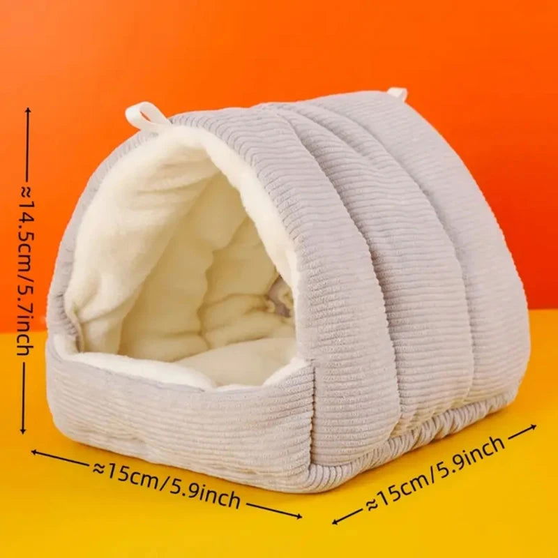 Parrot Nest Warm Bird Nest Winter House Shed Hut Hanging Hammock Cage Accessories Plush Hideaway Hamster Small Pet Parrot Nest - Slobuy