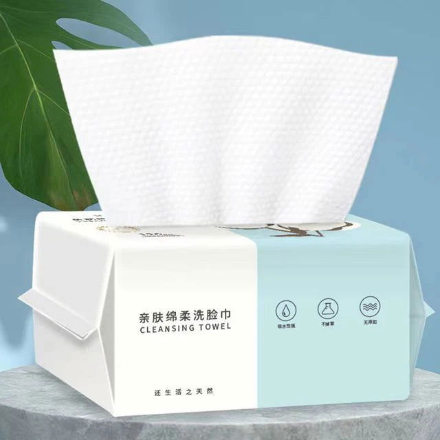 Pearl Pattern Disposable Face Towel 100%Cotton Tissue Soft Facial Cleansing Reusable Wet And Dry Makeup Non Woven Towel - Slobuy