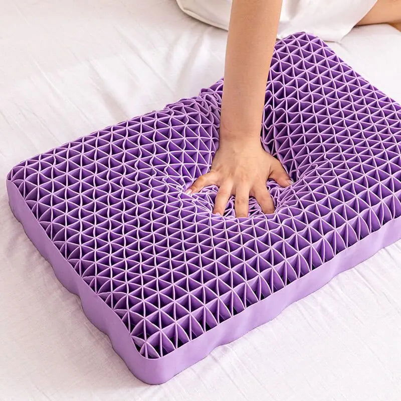 Pectin Pillow Breathable Air Layer TPE Pillow Washable with Water, Zero Pressure Cervical Neck Pillow Latex Adult Single Pillow - Slobuy