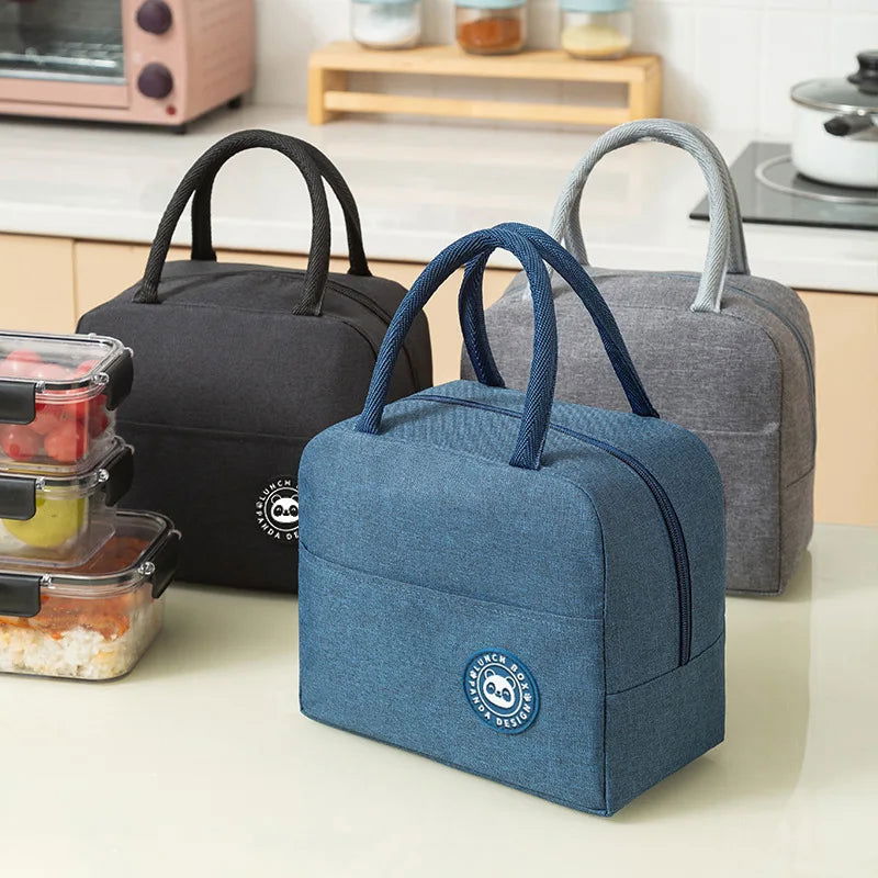 Portable Lunch Bag Lunch Box Thermal Insulated Canvas Tote Pouch Kids School Bento Portable Dinner Container Picnic Food Storage - Slobuy