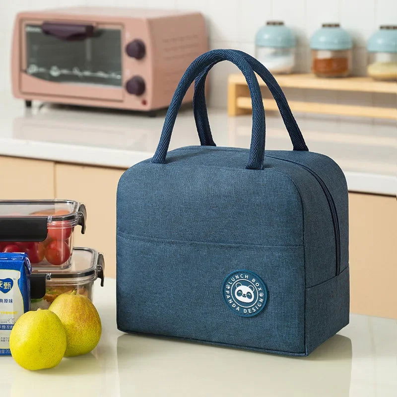Portable Lunch Bag Lunch Box Thermal Insulated Canvas Tote Pouch Kids School Bento Portable Dinner Container Picnic Food Storage - Slobuy