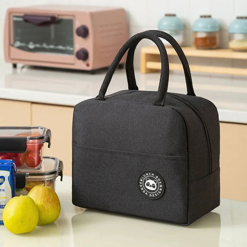 Portable Lunch Bag Lunch Box Thermal Insulated Canvas Tote Pouch Kids School Bento Portable Dinner Container Picnic Food Storage - Slobuy