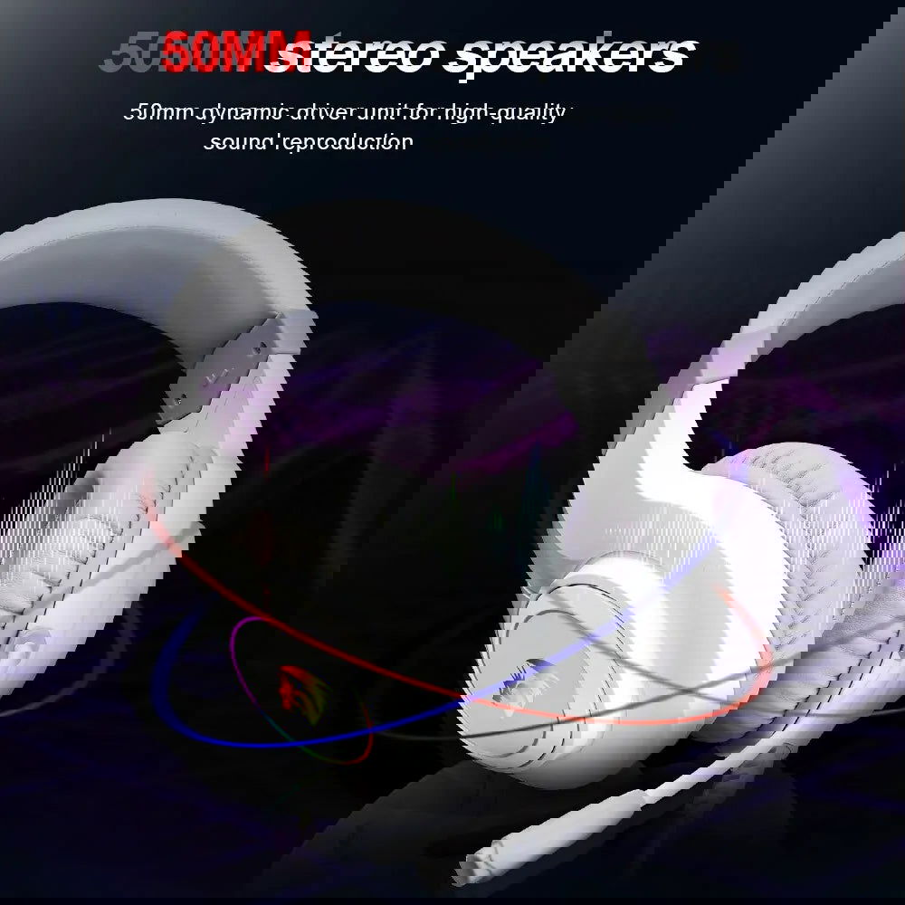 REDRAGON HYLAS H260 RGB Gaming Headphone,3.5mm Surround Sound Computer PC Headset Earphones Microphone for PS4 Switch Xbox-one - Slobuy