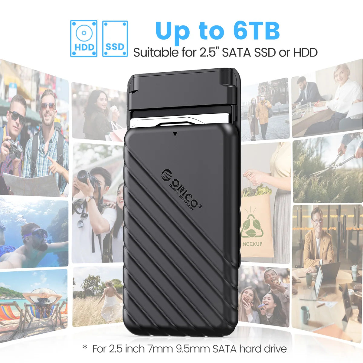 ORICO MicroB USB3.0 2.5inch External Storage HDD Case SATA 5Gbps HD Box SSD Hard Drive usb 3 for Laptop PC Computer Accessories