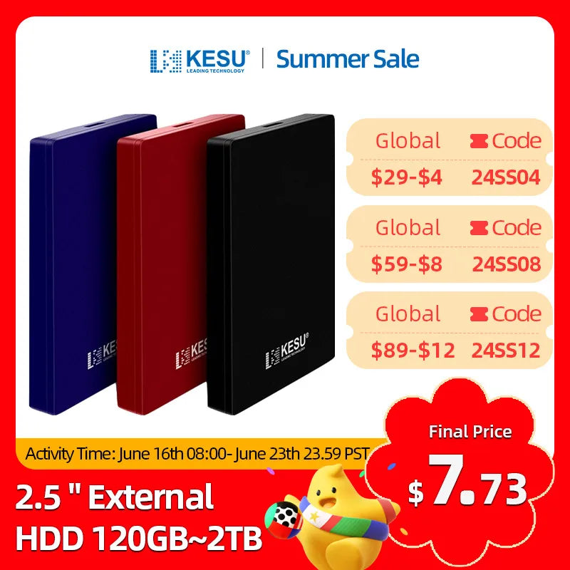 KESU HDD Portable External Hard Drive 2tb/1tb/500gb/750gb 2.5"disk memory USB Storage for PC tablets notebook Desktop Computer