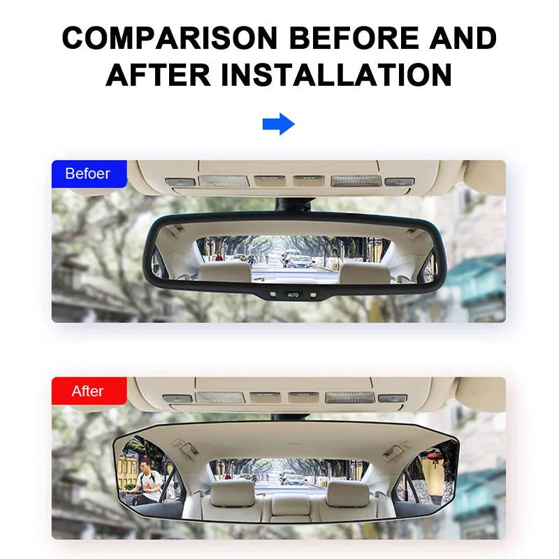SEAMETAL Car Baby Mirrors Interior Mirror Wide Angle Panoramic Anti Glare Rear View Convex Mirror Reverse Parking Accessories - Slobuy