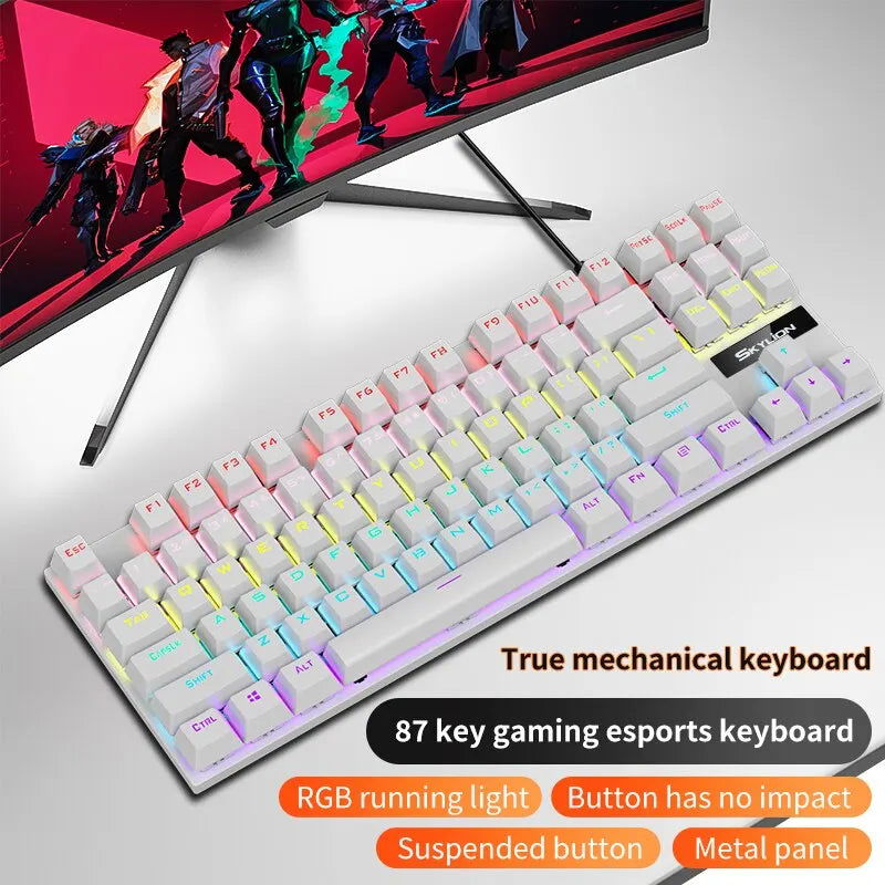 SKYLION K87 Wired Mechanical Keyboard 20 Kinds of Colorful Lighting Gaming and Office For Microsoft Windows and Apple IOS System - Slobuy
