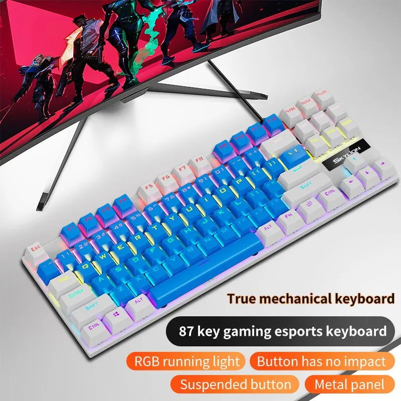 SKYLION K87 Wired Mechanical Keyboard 20 Kinds of Colorful Lighting Gaming and Office For Microsoft Windows and Apple IOS System - Slobuy
