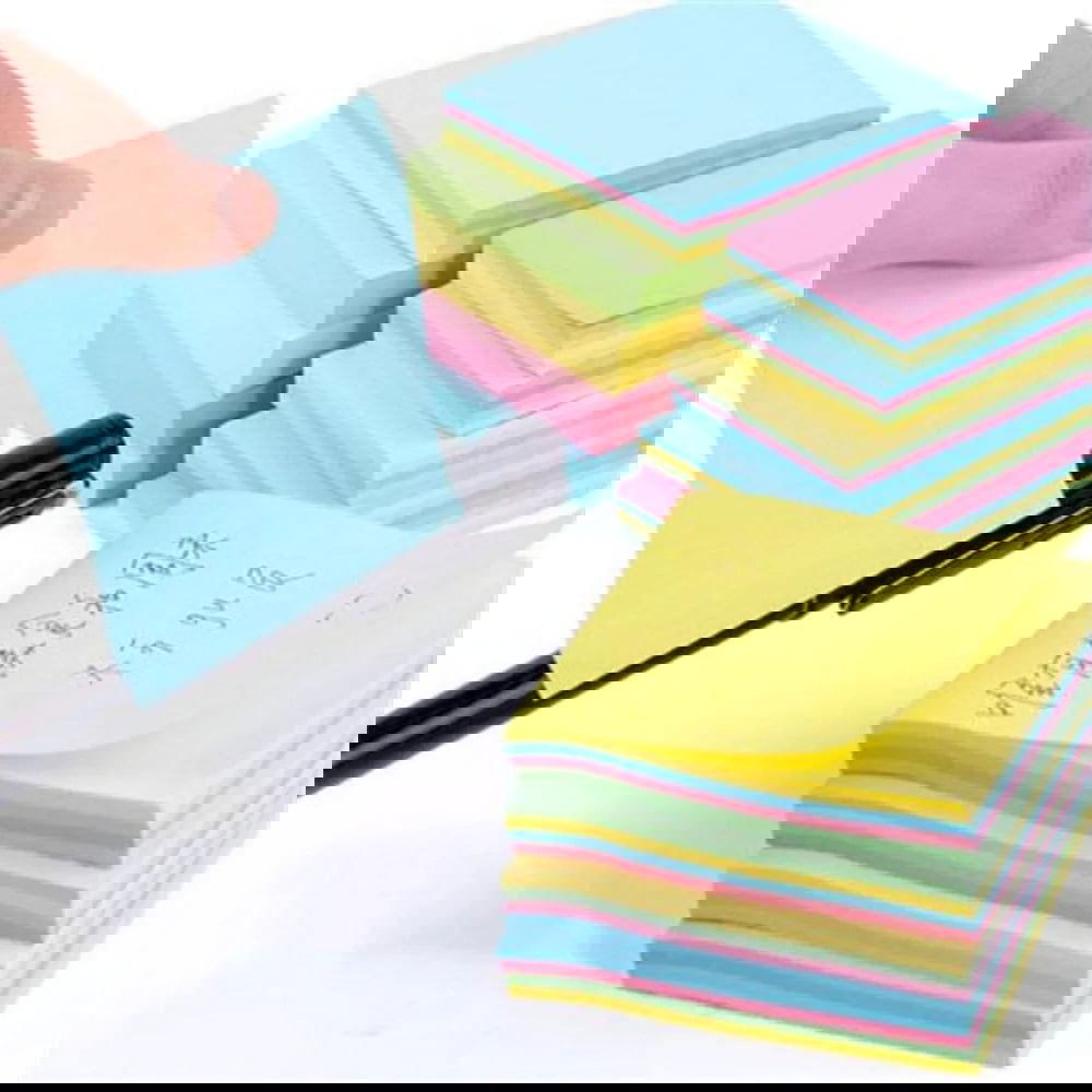 STONEGO Multicolor Memo Pad Sticker Paper office Stationery 100 Pages Pocket Notepad sticky Notes - Slobuy