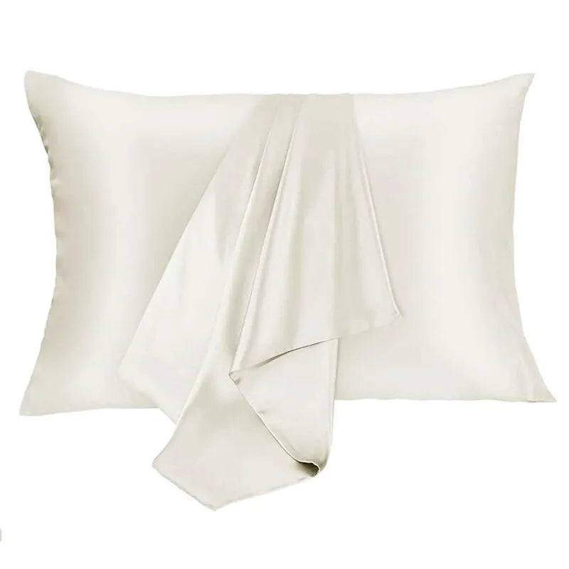 Satin Pillowcases Hair Skin Friendly Simulation Silk Pillowcases With Envelope Closure For Bedroom Office Living Room No Pillow - Slobuy
