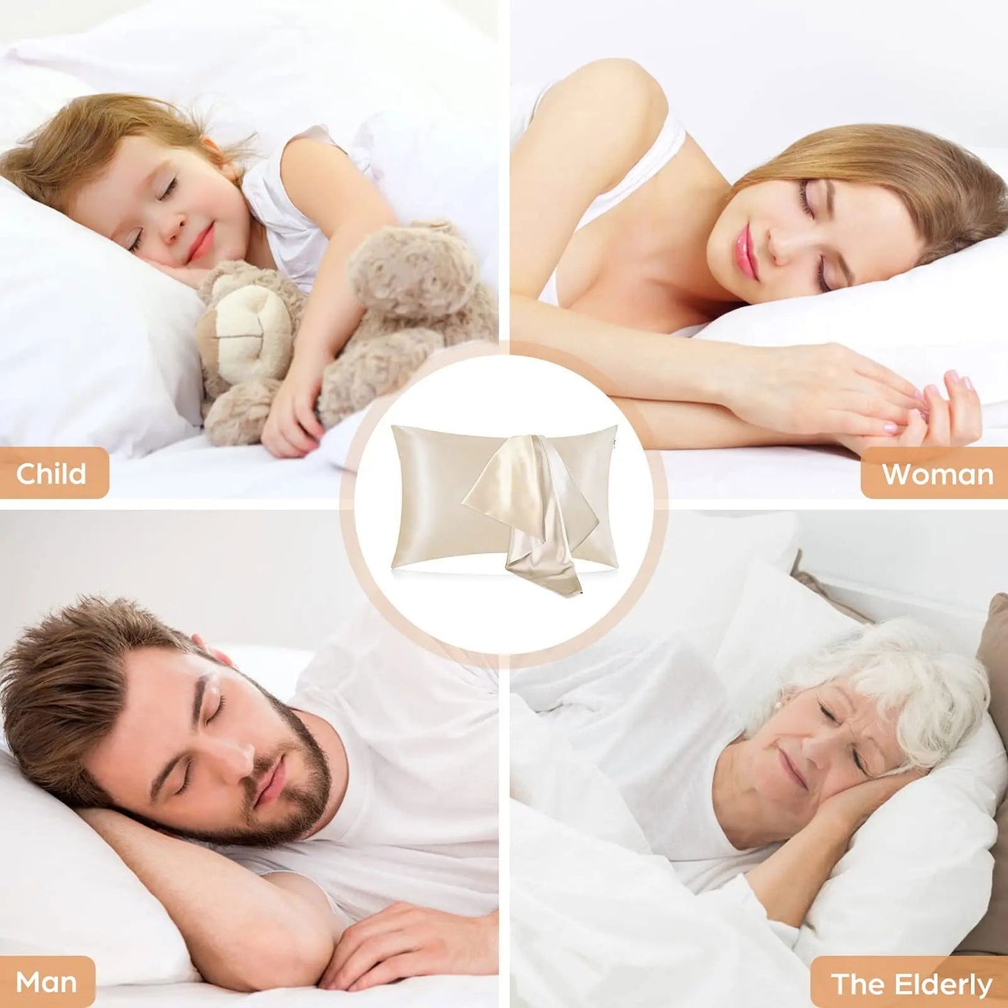 Satin Pillowcases Hair Skin Friendly Simulation Silk Pillowcases With Envelope Closure For Bedroom Office Living Room No Pillow - Slobuy