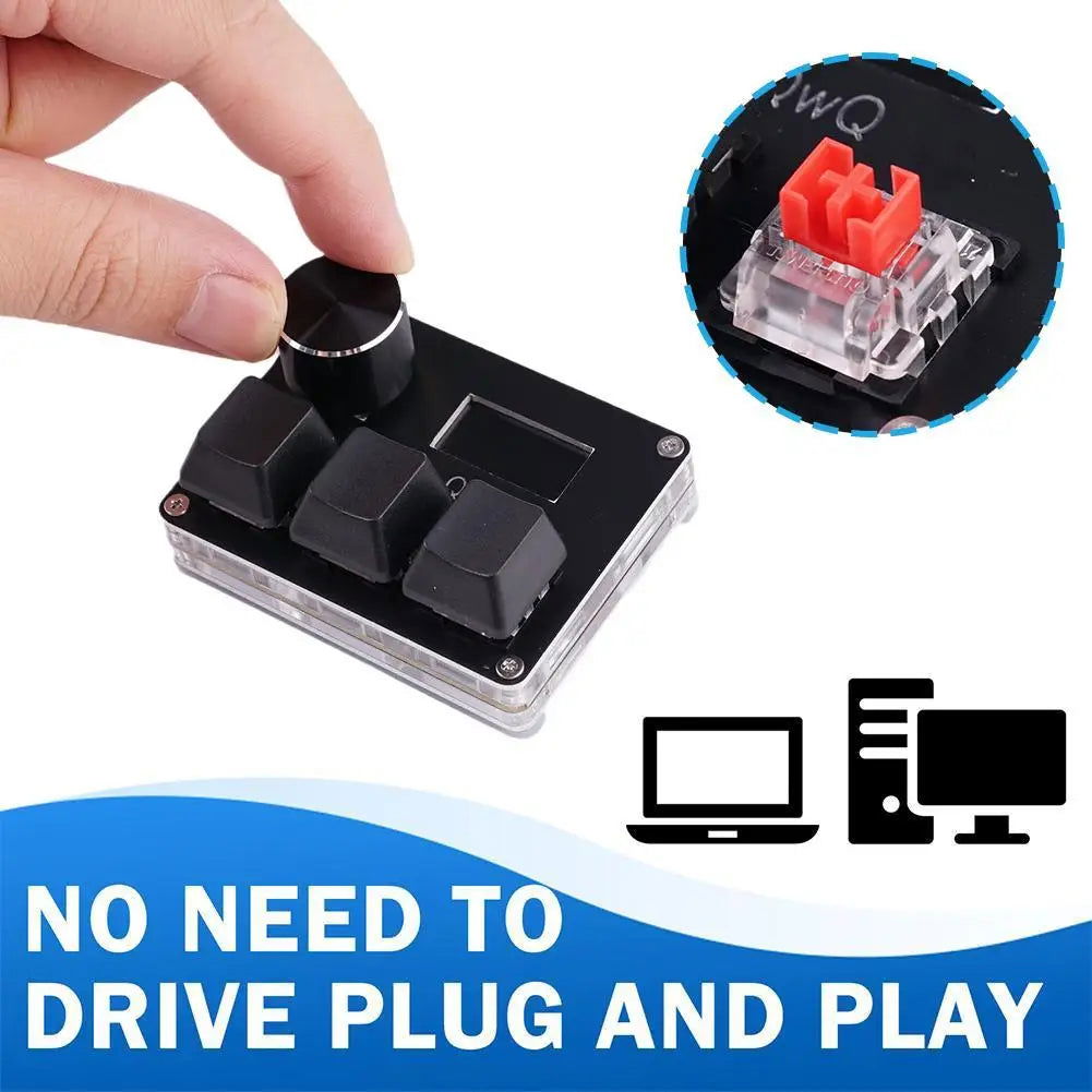 SayoDevice OSU Keyboard O3C Rapid Trigger Hall Switches Magnetic Red Switches Keyboard With Knob Screen Copy Paste Shotcut - Slobuy