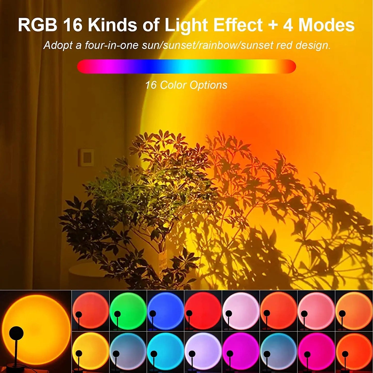 Smart Bluetooth Night Light Rainbow Sunset Projector Lamp for Home Coffe shop Background Wall Decoration Atmosphere Table Lamp - Slobuy