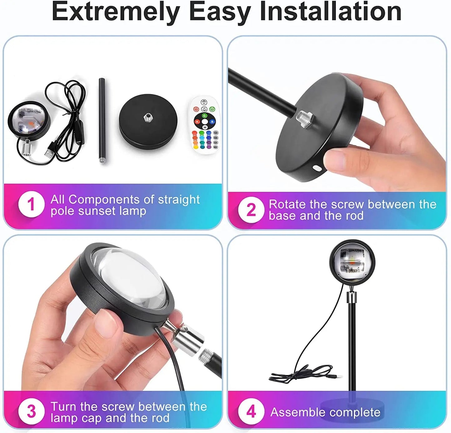 Smart Bluetooth Night Light Rainbow Sunset Projector Lamp for Home Coffe shop Background Wall Decoration Atmosphere Table Lamp - Slobuy