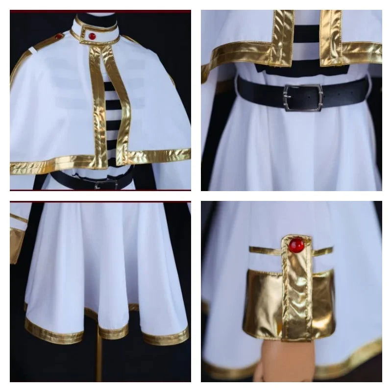 Sousou No Frieren Cosplay Costume Wig Shoes Anime Magician Dress Elf Ear Halloween Party Charistmas for Women Girls - Slobuy