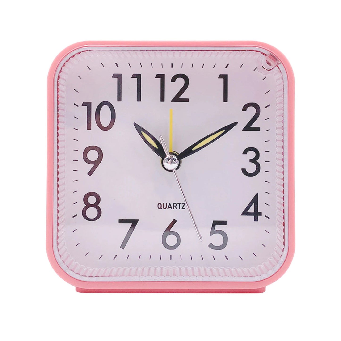 Square Analog Display Home Decor Bedroom Night Light Alarm Clock Daily Non Ticking Battery Operated Alarm Clock Small Night Lamp - Slobuy