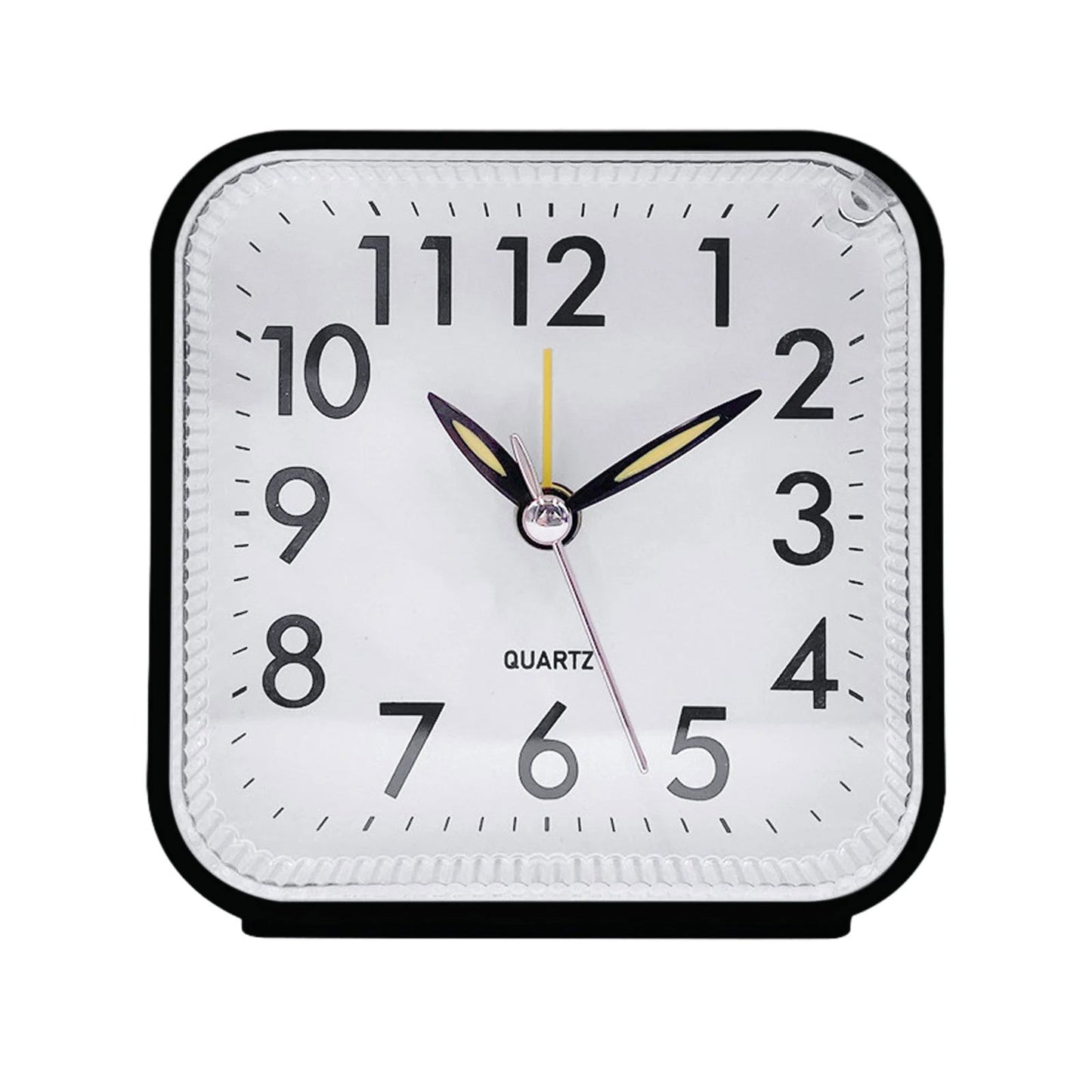Square Analog Display Home Decor Bedroom Night Light Alarm Clock Daily Non Ticking Battery Operated Alarm Clock Small Night Lamp - Slobuy