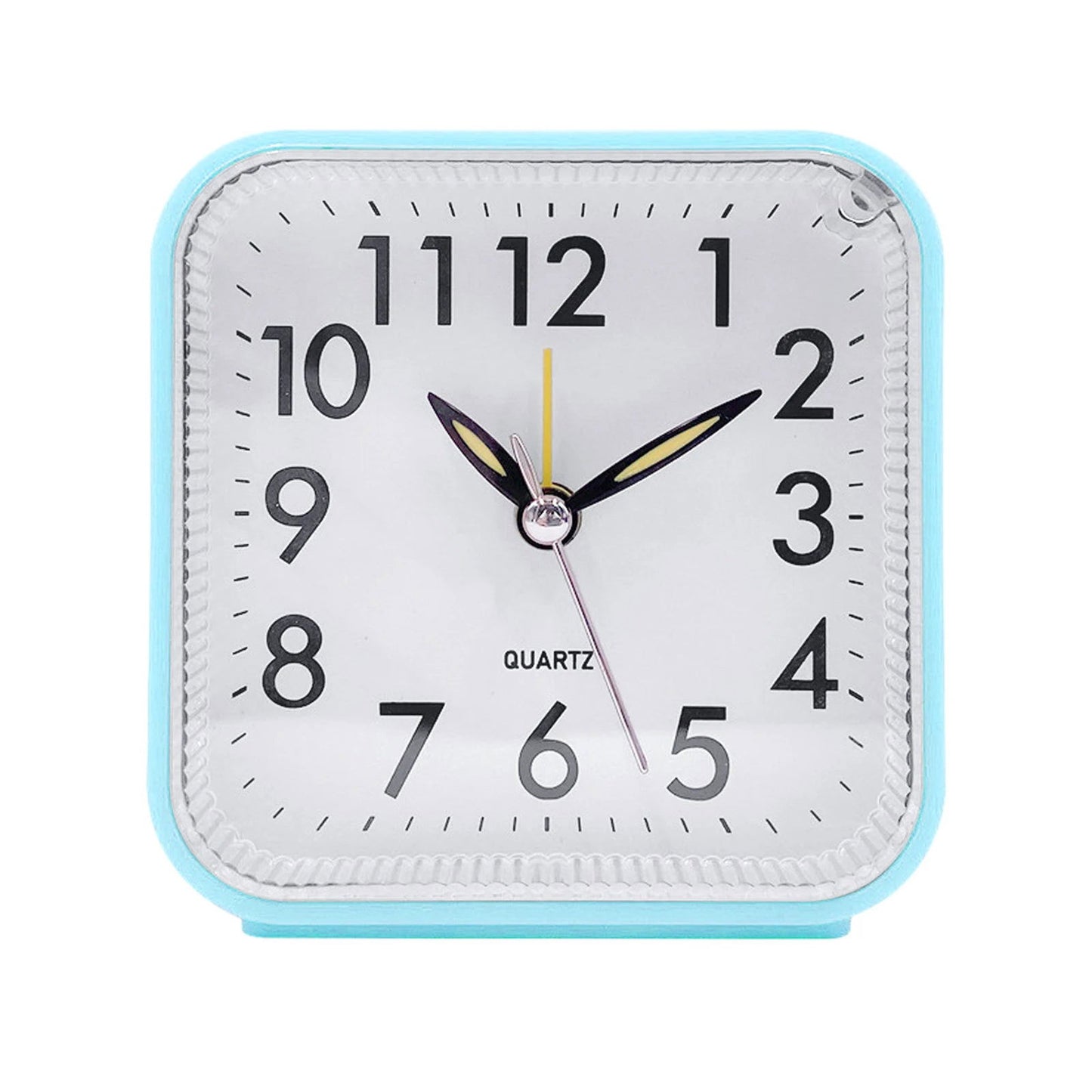 Square Analog Display Home Decor Bedroom Night Light Alarm Clock Daily Non Ticking Battery Operated Alarm Clock Small Night Lamp - Slobuy