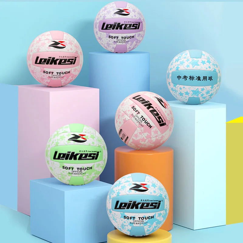 Standard Size 5 Volleyball for Adults PVC Machine Sewn Explosion Proof Anti-slip Training Ball Sand Beach High Bouncy Volleyball - Slobuy