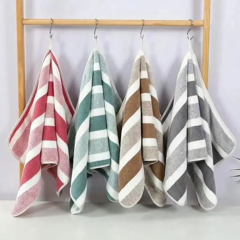 Striped Pattern Towel Set Soft Hand Towel Bath Towel Quick Drying Absorbent Towels For Bathroom - Slobuy