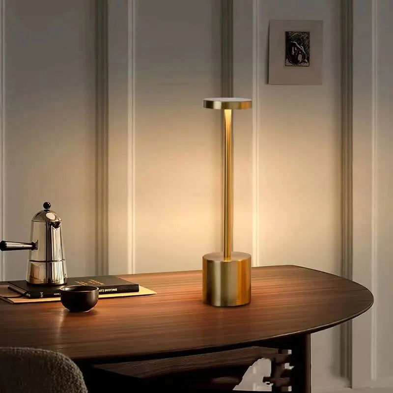 Touch Sensor LED Table Lamp USB Rechargeable Desk Lamp 3 Color Adjustable Temperatures Modern Style Bar Bedside Night Light - Slobuy