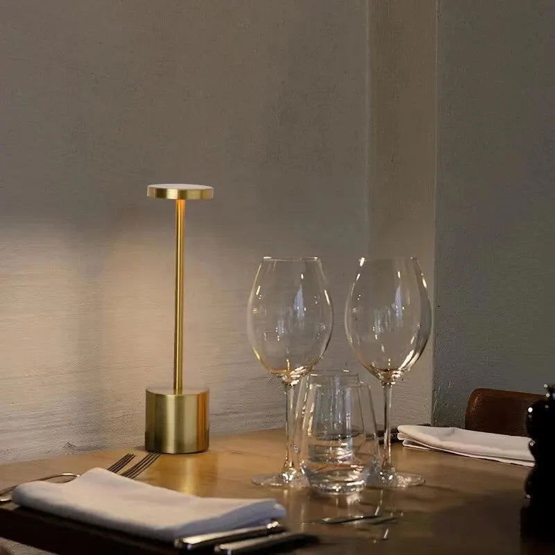 Touch Sensor LED Table Lamp USB Rechargeable Desk Lamp 3 Color Adjustable Temperatures Modern Style Bar Bedside Night Light - Slobuy