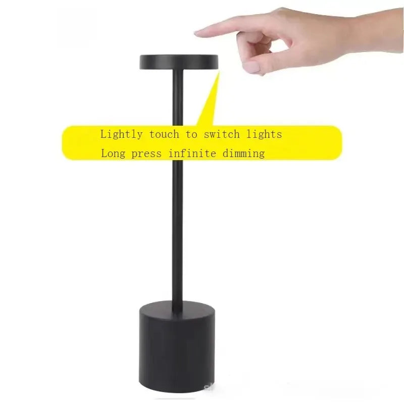 Touch Sensor LED Table Lamp USB Rechargeable Desk Lamp 3 Color Adjustable Temperatures Modern Style Bar Bedside Night Light - Slobuy