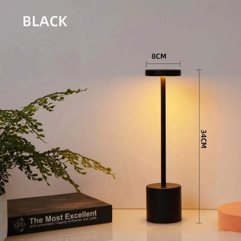 Touch Sensor LED Table Lamp USB Rechargeable Desk Lamp 3 Color Adjustable Temperatures Modern Style Bar Bedside Night Light - Slobuy