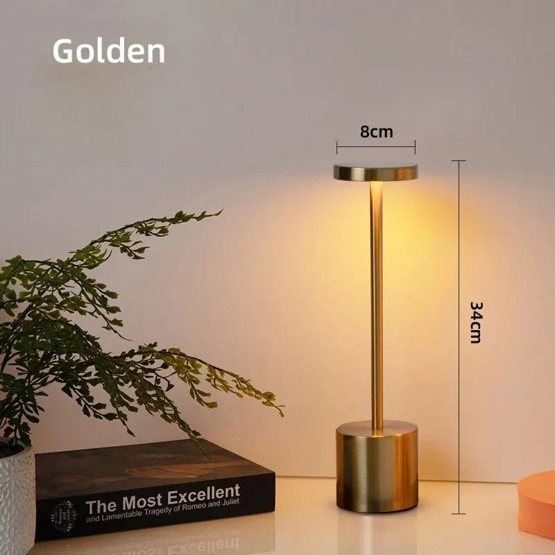 Touch Sensor LED Table Lamp USB Rechargeable Desk Lamp 3 Color Adjustable Temperatures Modern Style Bar Bedside Night Light - Slobuy