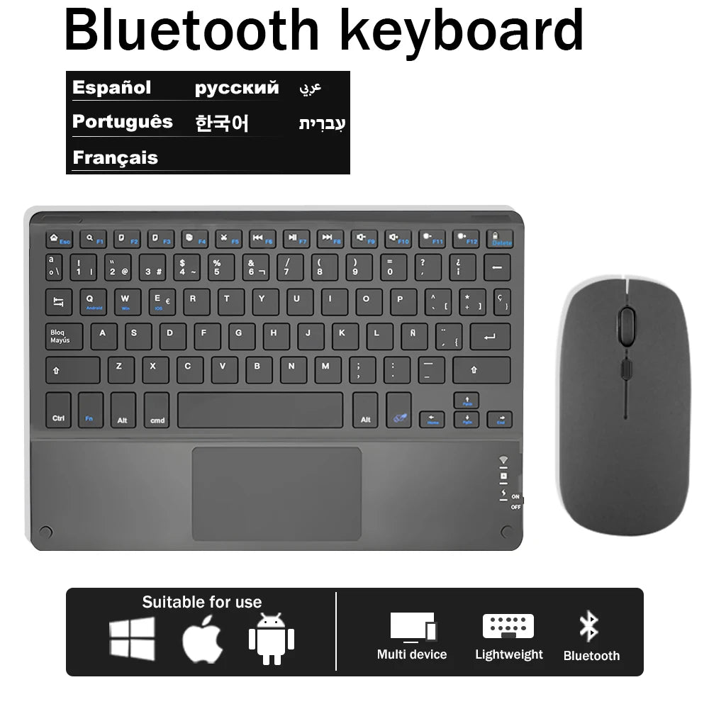 TrackPad Bluetooth Keyboard With Mouse For IOS Android Windows Wireless Keyboard For Tablet Phone Accessories For iPad Keyboard - Slobuy