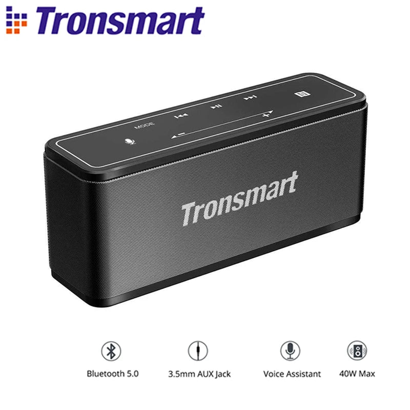 Tronsmart Mega Bluetooth Speaker 40W Portable Speaker with Touch Control Soundbar support Voice Assistant,NFC,MicroSD - Slobuy