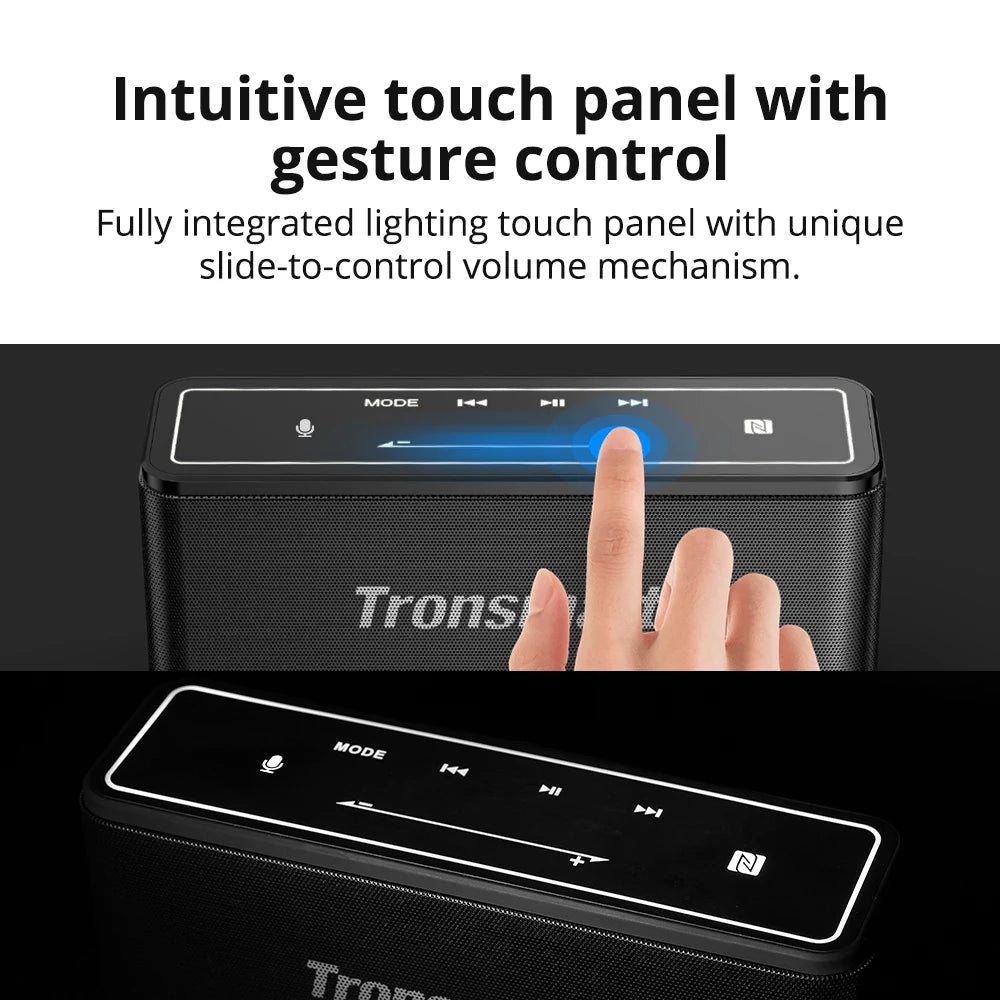 Tronsmart Mega Bluetooth Speaker 40W Portable Speaker with Touch Control Soundbar support Voice Assistant,NFC,MicroSD - Slobuy