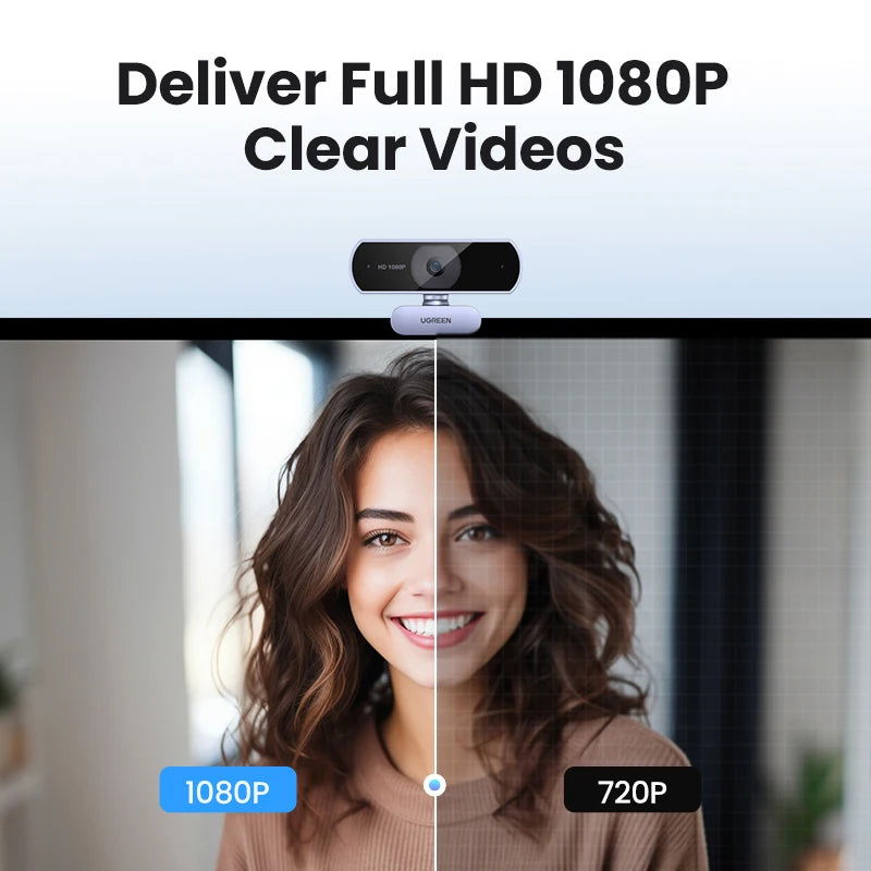 UGREEN USB Webcam 1080P HD Mini Webcam For Laptop Computer Web Camera Dual Microphones for Youtube Zoom Video Calling 2K web cam - Slobuy