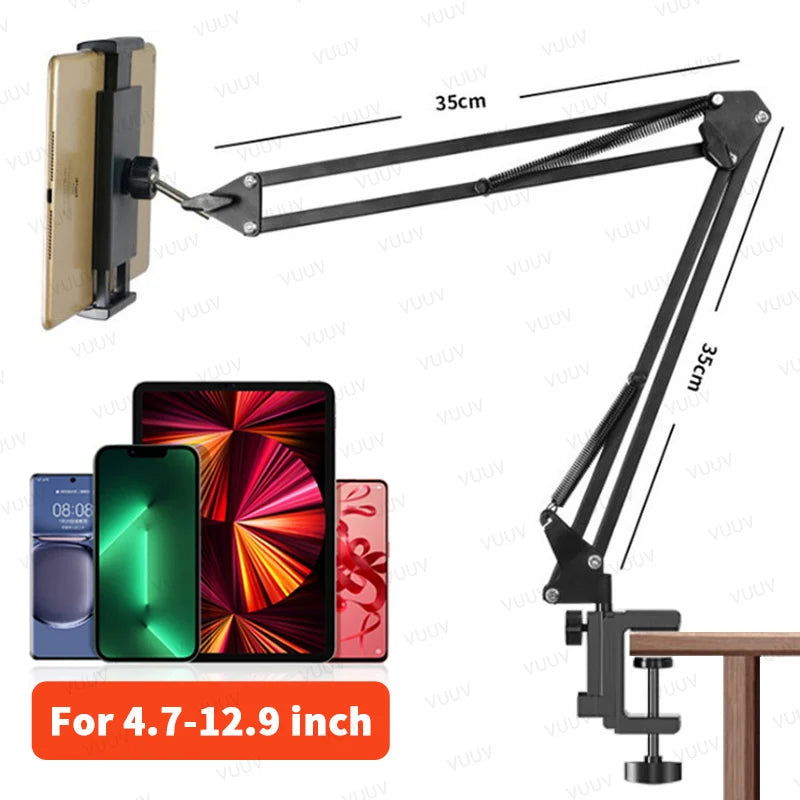 VUUV Tablet Holder iPad Desk Stand with 360° Adjustable Foldable Metal Arm Tablet Bracket for Xiaomi Samsung iPad Accessories - Slobuy