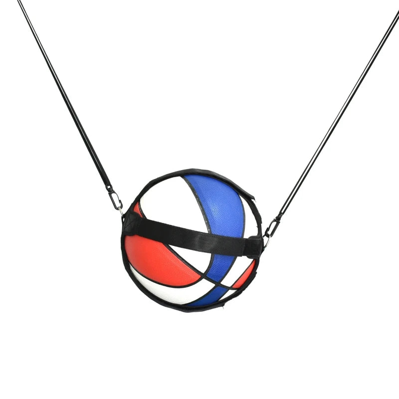 Volleyball Trainer for Solo Practice Volleyball Pal Warm Up Returns Ball After Every Swing Adjustable Elastic Cord Black - Slobuy