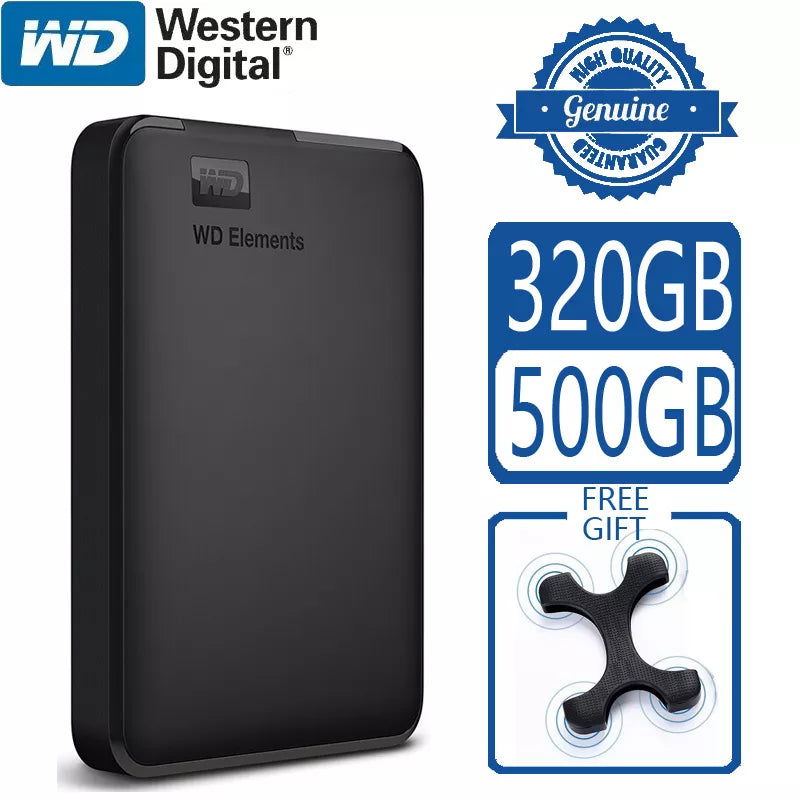 WD Elements 500GB Portable External Hard Drive Disk USB 3.0 HD HDD Capacity SATA Storage Device Original for Computer PC PS4 TV - Slobuy