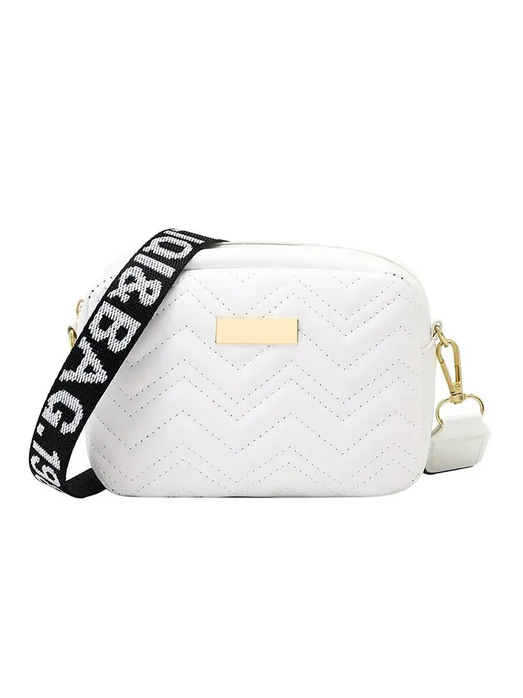 Wave Embroidery Square Bag Shoulder Strap With Printed Large Capacity Shoulder Crossbody Bag for Women - Slobuy