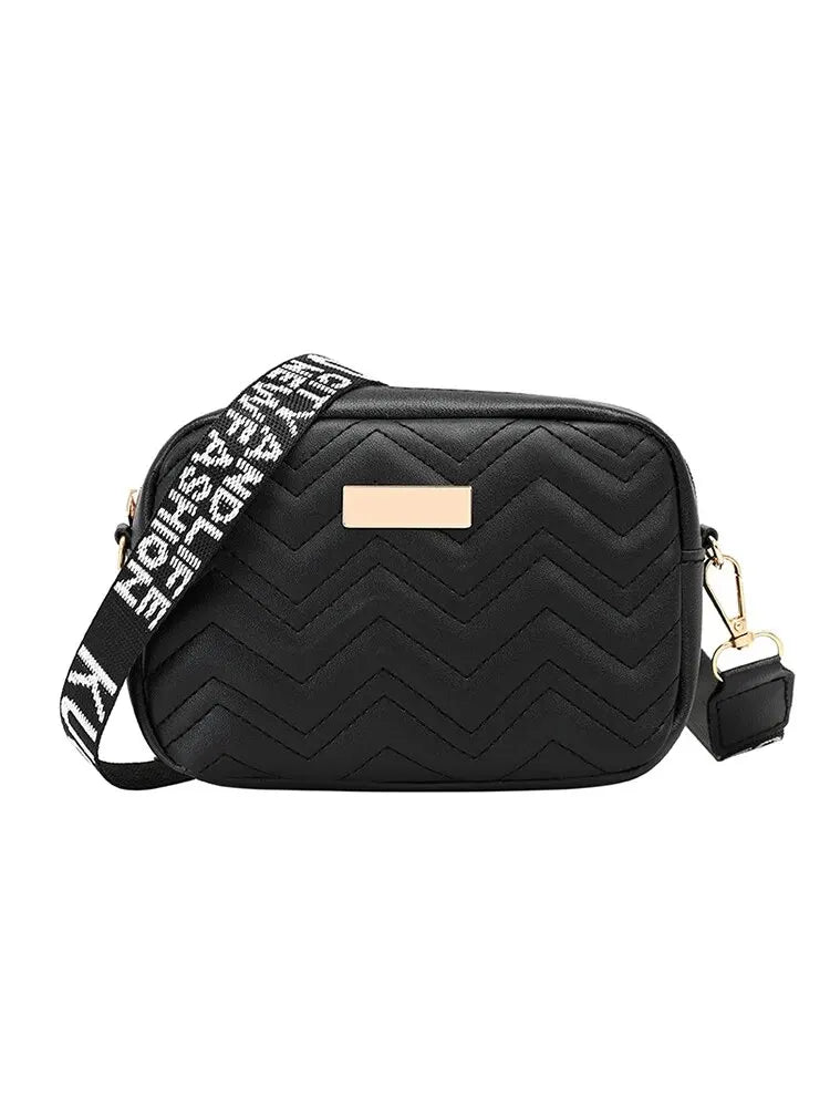 Wave Embroidery Square Bag Shoulder Strap With Printed Large Capacity Shoulder Crossbody Bag for Women - Slobuy