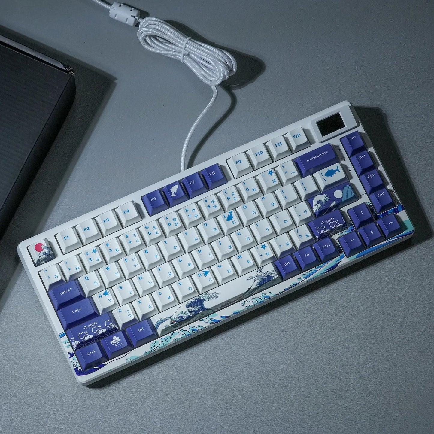 Wired Mechanical Gaming Keyboard with OLED Display Full Key Hot-Swappable Pudding RGB Backlit Keyboard for PC Computer Laptop - Slobuy