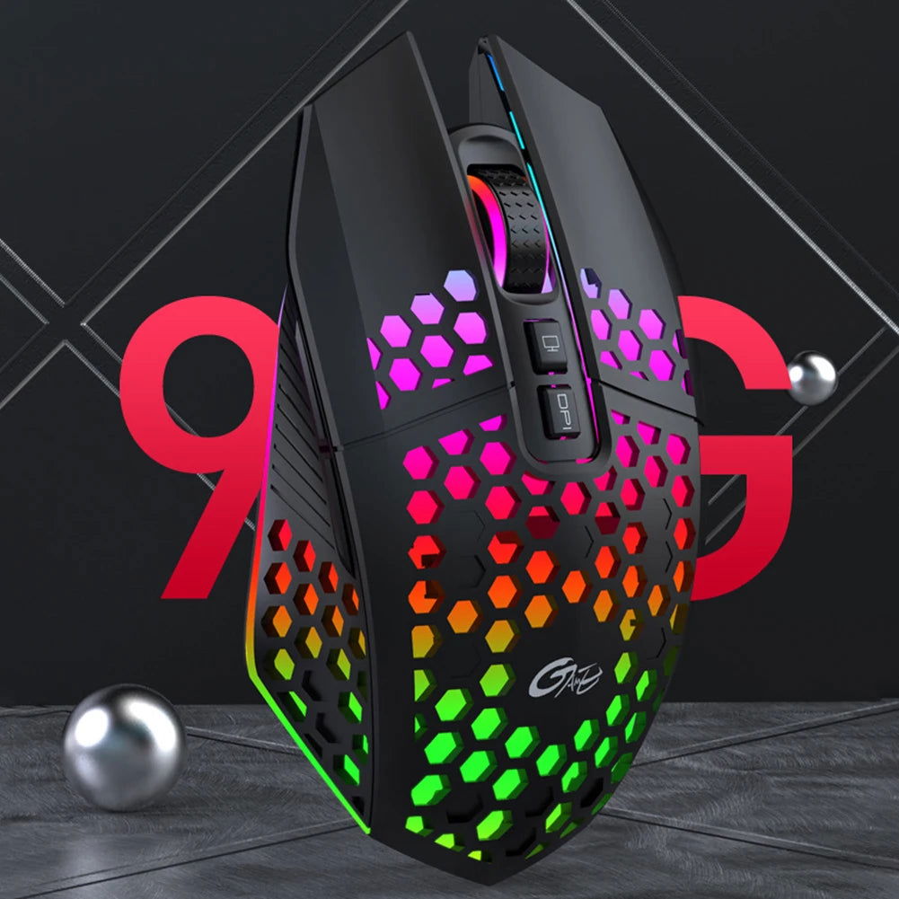 Wireless Gaming Mouse 3 Gears X801 8 Buttons 1600 DPI Adjustable RGB Rechargeable Computer Mice for Household Computer Accessory - Slobuy