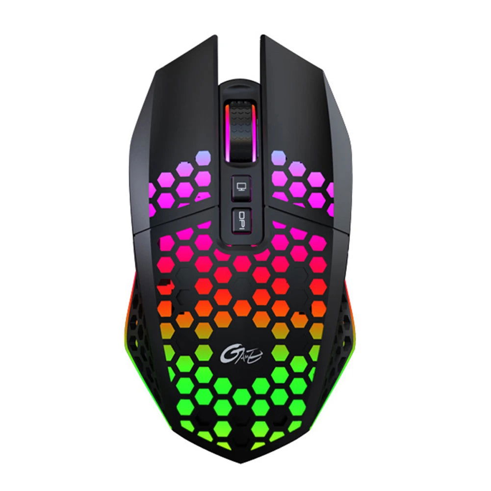 Wireless Gaming Mouse 3 Gears X801 8 Buttons 1600 DPI Adjustable RGB Rechargeable Computer Mice for Household Computer Accessory - Slobuy