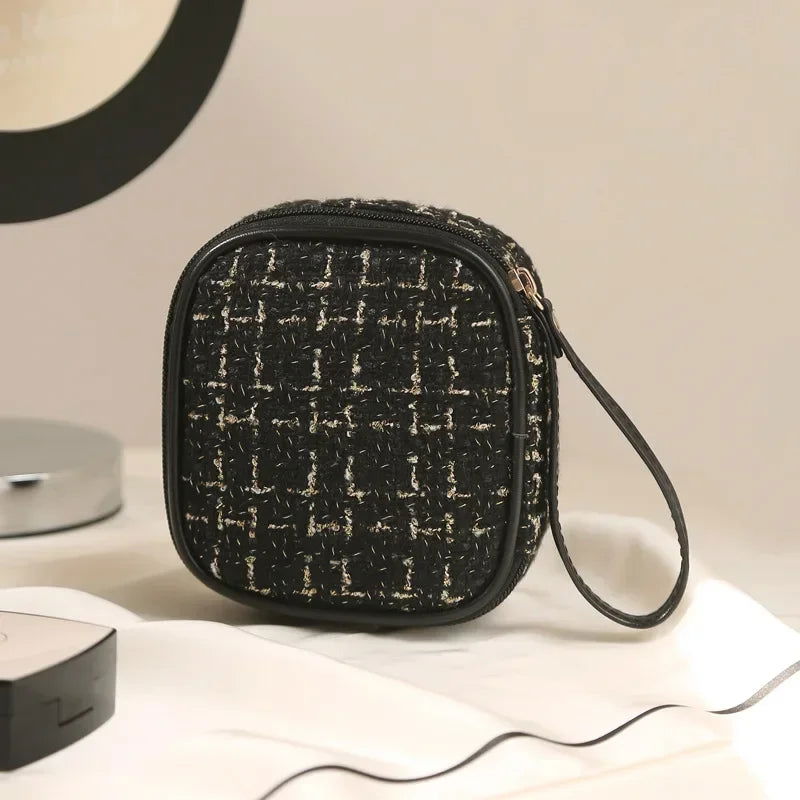 Women Mini Handbag Ladies Pouch Fashion Check Pattern Shoulder Bag Crossbody Messanger Bag Lightweight Simple Elegant Tote Bag - Slobuy