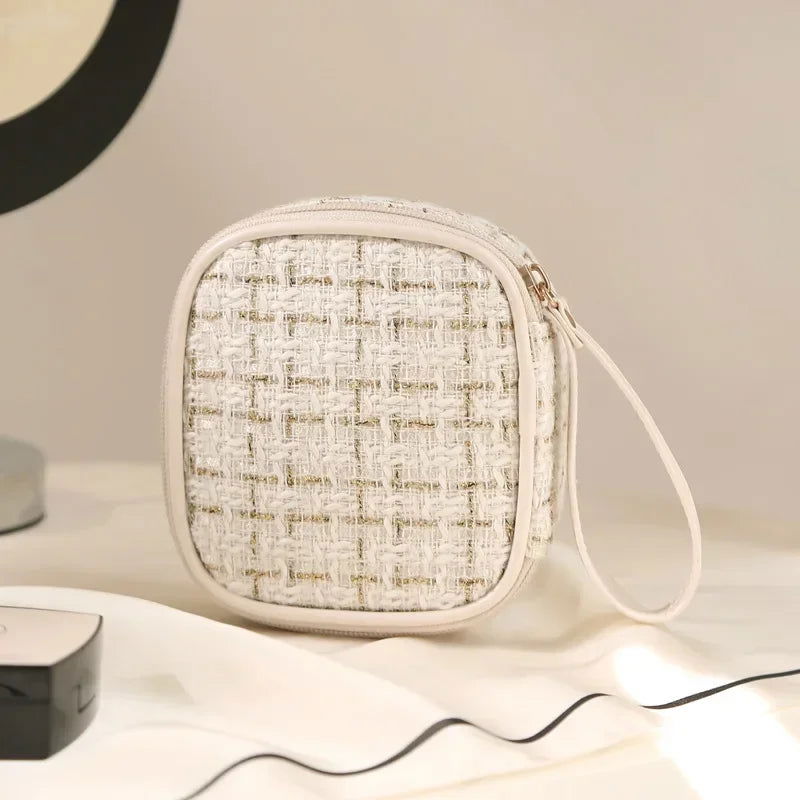Women Mini Handbag Ladies Pouch Fashion Check Pattern Shoulder Bag Crossbody Messanger Bag Lightweight Simple Elegant Tote Bag - Slobuy